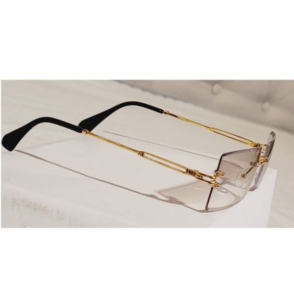 Rectangular Rimless ombre sunglasses - Picture 6 of 8